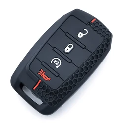 Silicone Car Remote Key Case with Keychain (Black)