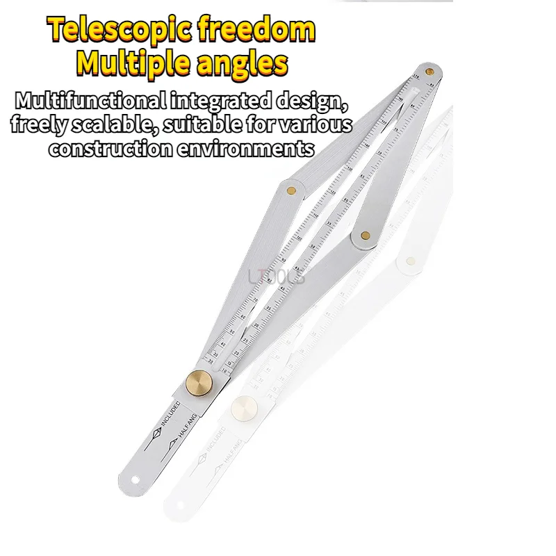 Woodworking Aluminum Protractor Diagonal Ruler with Clear Scale Corner Angle Finder Square Carpenter Building Measuring Tools 5