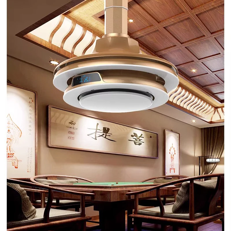 External row chess and card room air purifier lifting chandelier pipe smoking lamp mahjong hall table straight row smoking machi 5