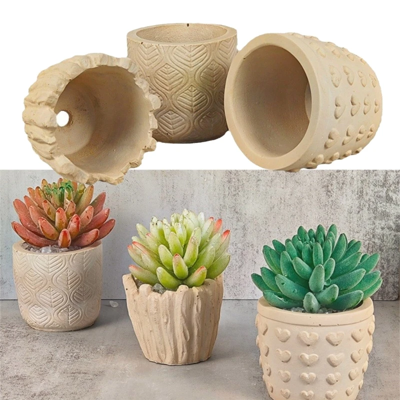 

Relief Heart Planter Mold Candle Holder Silicone Mould DIY Flower Pots Mold Pen Holder Concrete Plaster Epoxy Resin Mold