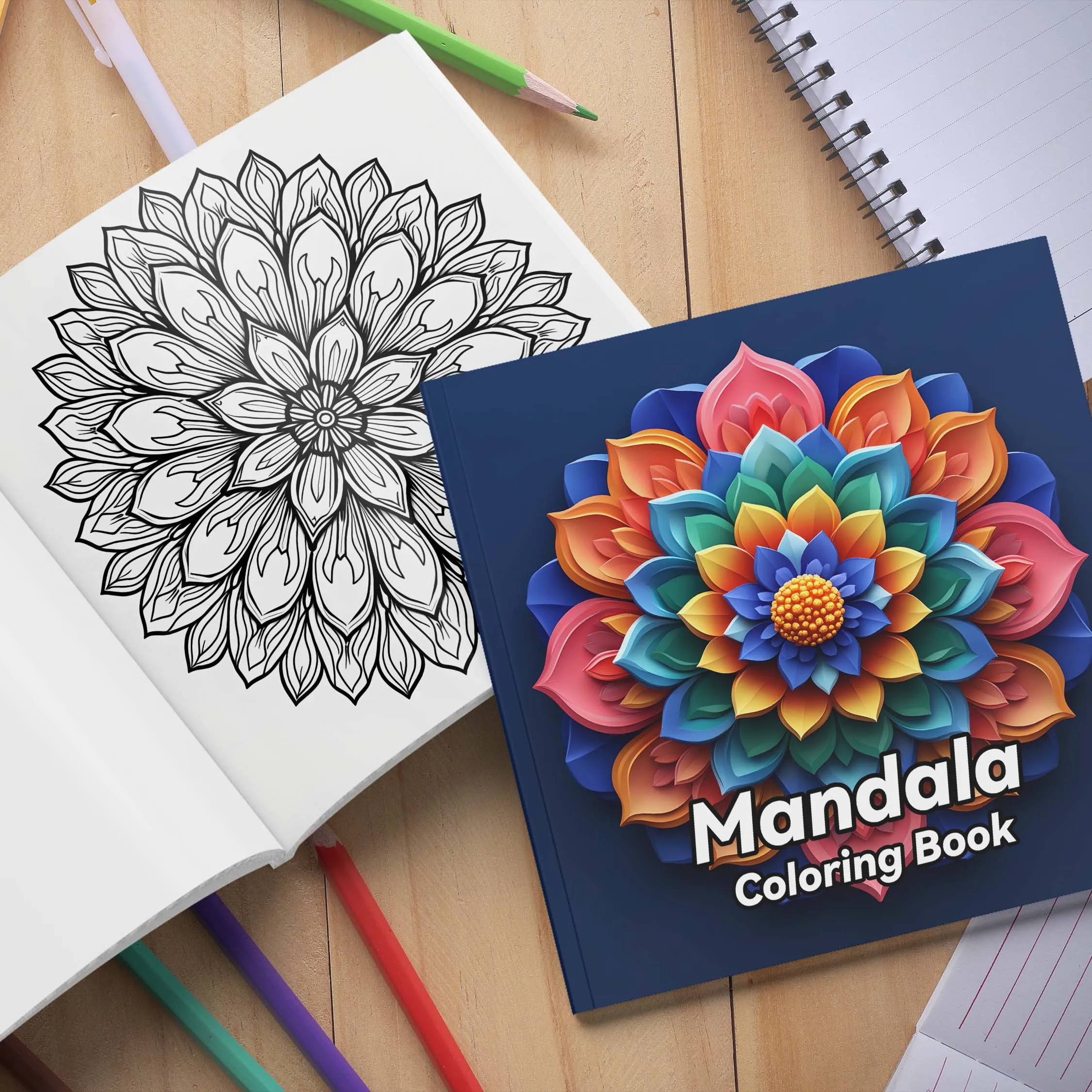 1pc Mandala Coloring Book Teenagers Adult Picture Book, 24 Page Graffiti Painting Drawing Stress Relief, Birthday Gift 4