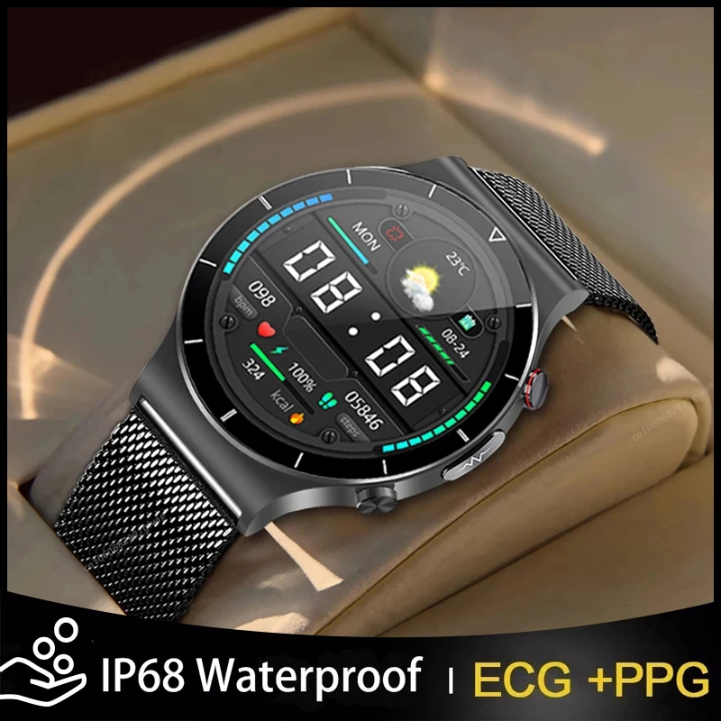 2022 New ECG+PPG Smart Watch Men Blood Pressure Heart Rate Watches IP68 Waterproof Fitness Tracker Smartwatch For Huawei Xiaomi