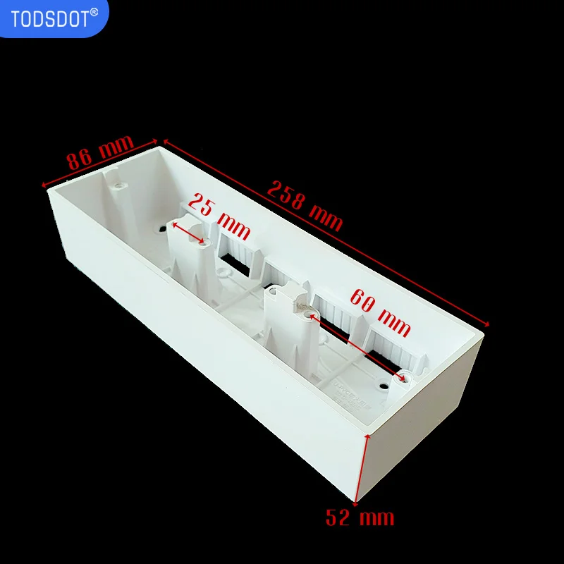 Wall Mount External Box of Switch Socket 50 mm Deep Premium Outfit Install Box Flame Retardant UL 94 V-0 PVC White switch box,wall socket box,electric distribution box