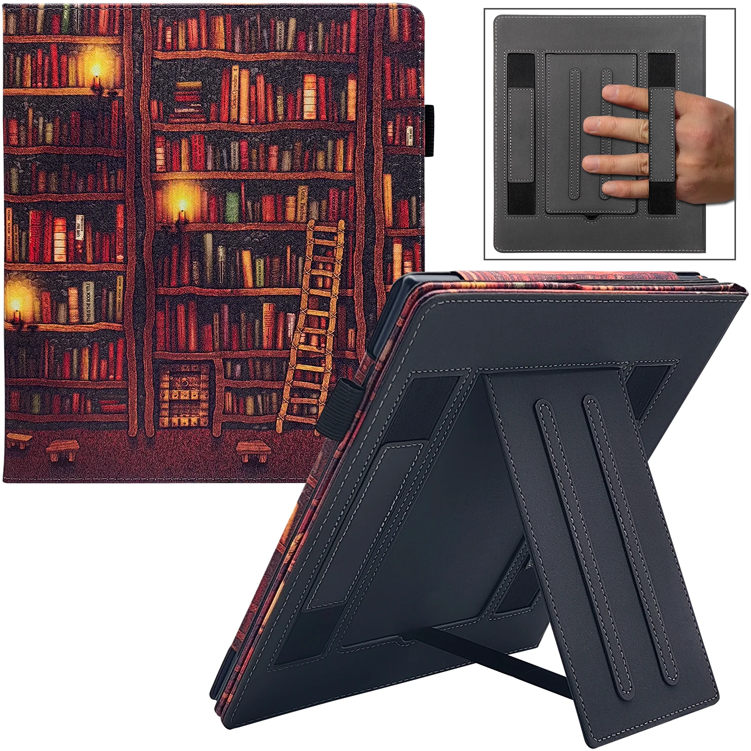 Suporte Duplo para Kindle Scribe Capa Apto Kindle Scribe 2023 Lançado 10.2 Polegada Tablet com Alça de Mão Dupla Case de