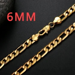 Elegant 18K Gold - Plated Sterling Silver Necklace - 6MM Sideways Chain (Gold color)