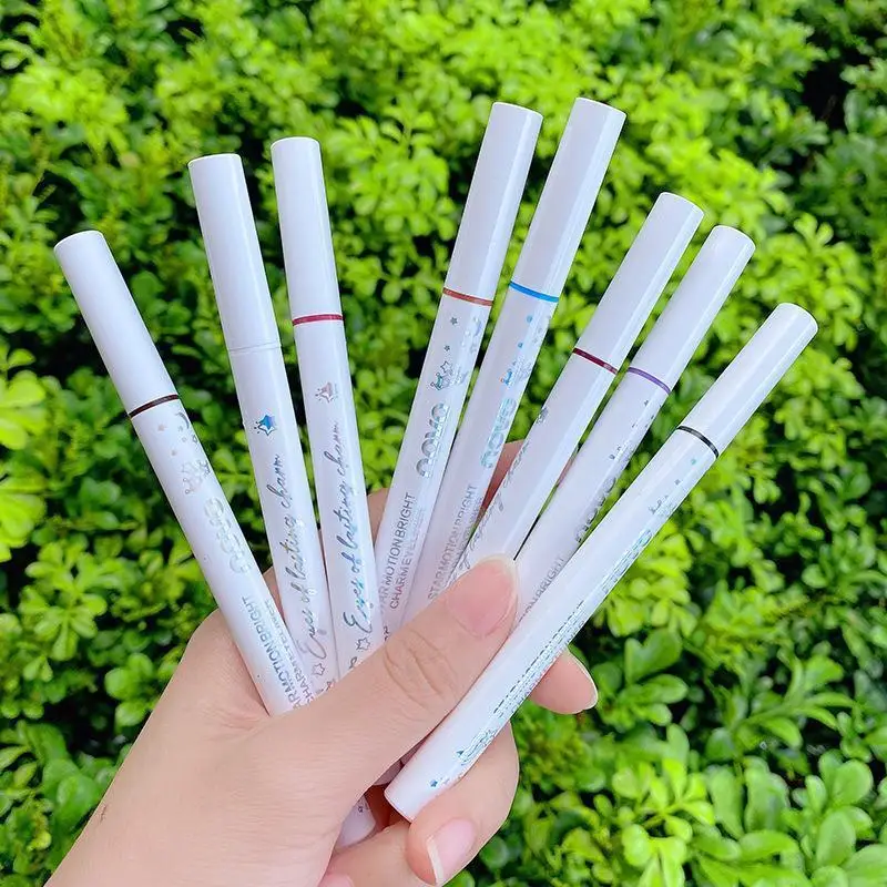 NOVO Eyeliner Pen Waterproof Oil Proof Quick Drying Easy Removal Non Smudging Very Fine Glue Brown and Black