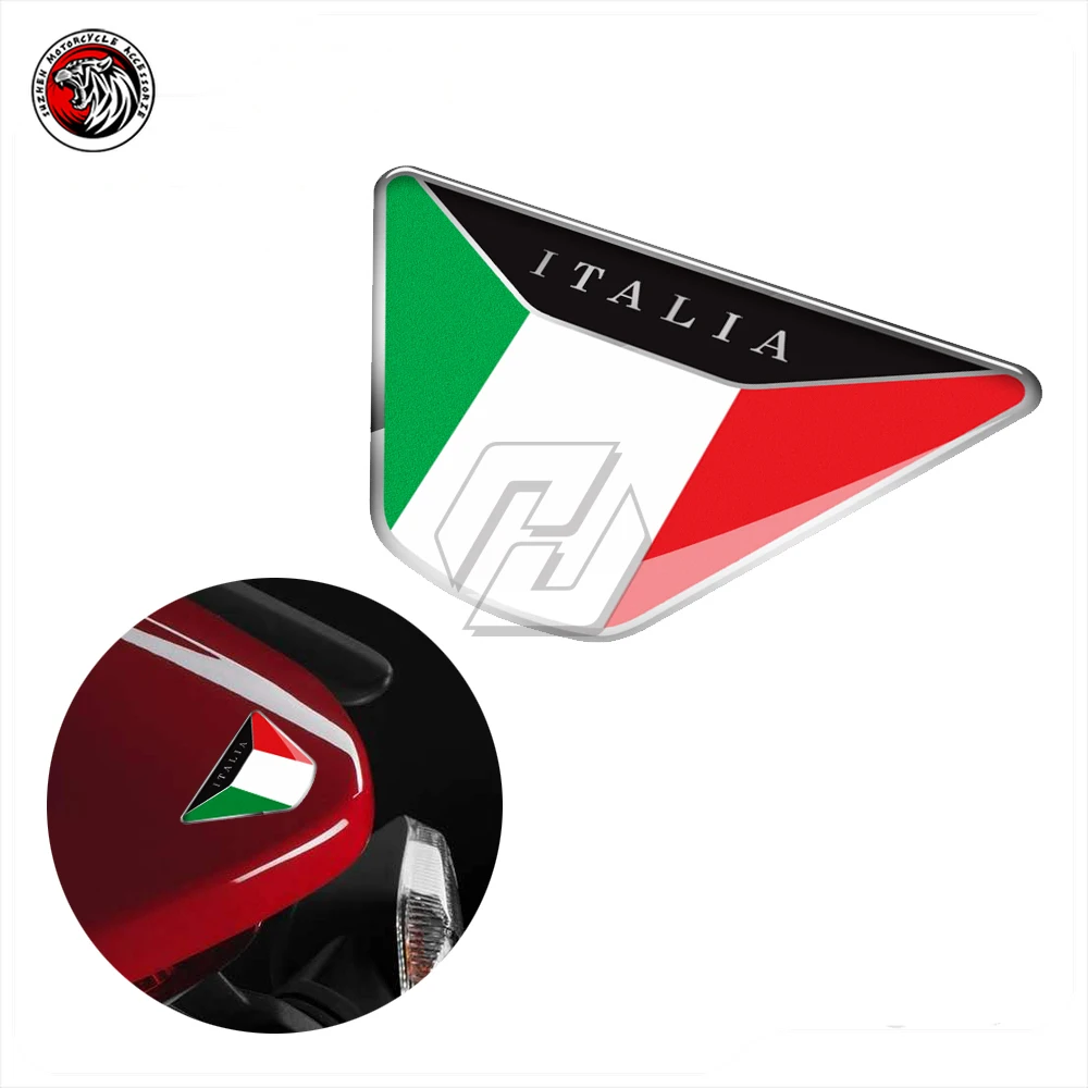 3D Resin Motorcycle Decal Italy Flag Sticker Fit for ducati triumph piaggio vespa MP3 ZIP PK PX X9