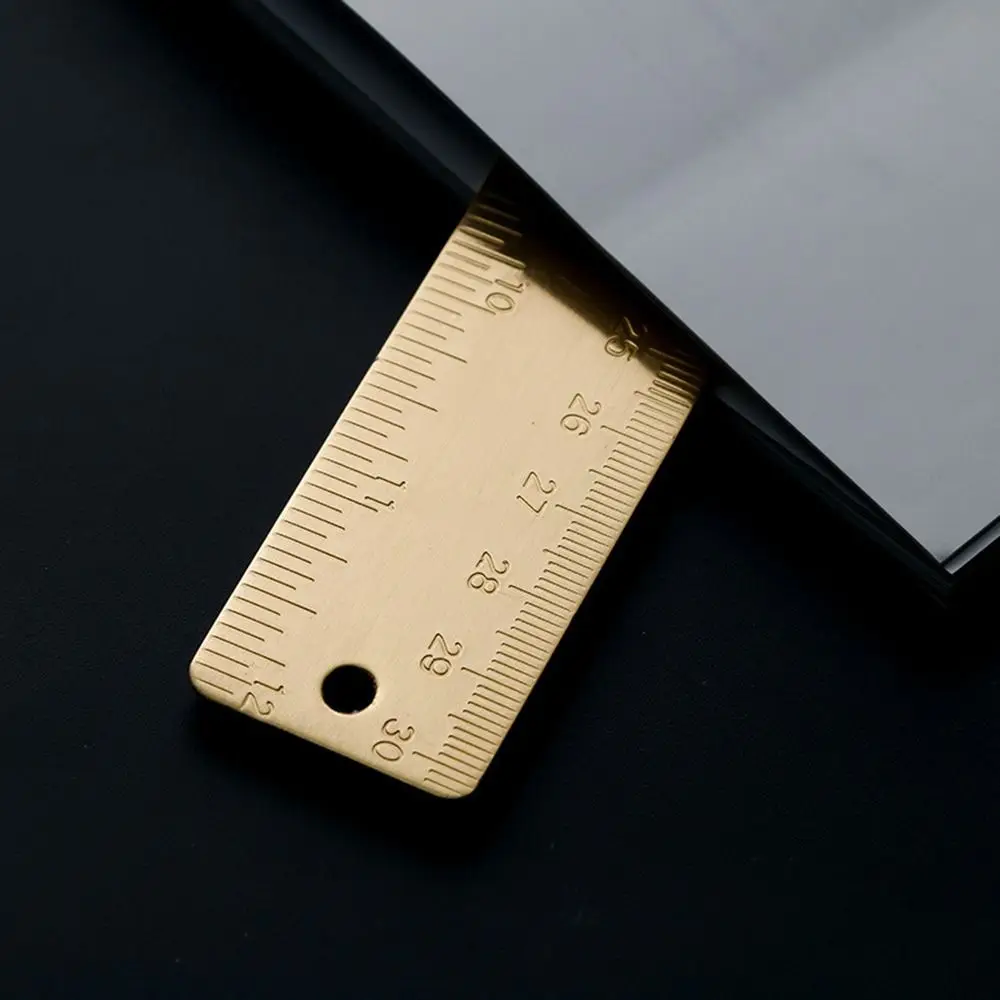 다기능 황동 직선 자 12/15cm 1mm 두께 눈금자 측정 도구 북마크 자 선물