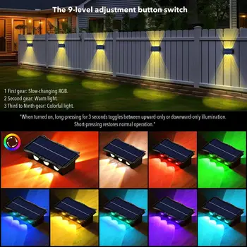 Solar Wall Lamp Outdoor Waterproof Up And Down Luminous Lighting 1