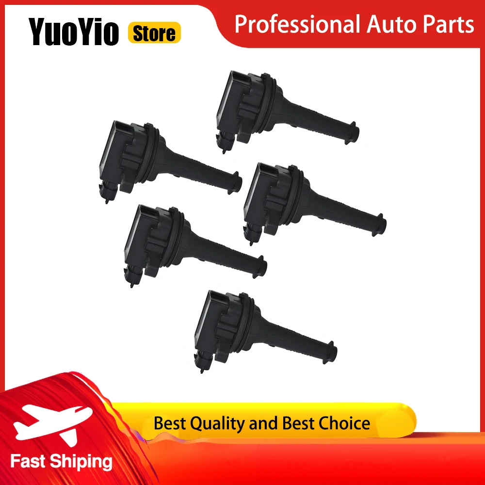

YuoYio 5 шт. новая катушка зажигания для Volvo C70 S60 S70 S80 V70 XC70 XC90 2,0 2,3 2,4 2,5 T5 и т. д.