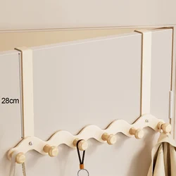 Wave Shape Wall - Mounted No - Drill Iron & Wood Clothes Hook (28cm   6 hooks)