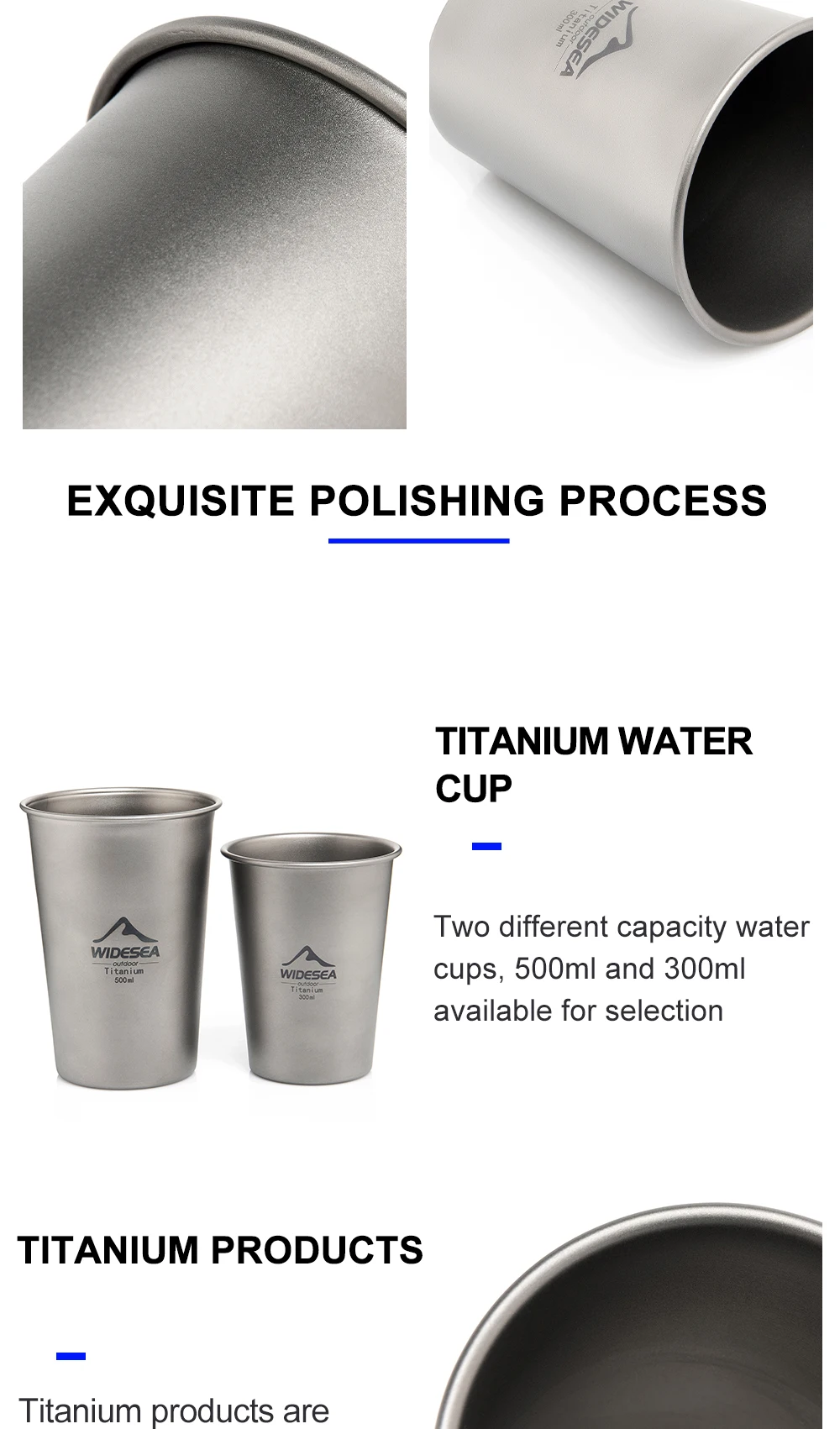 Description Picture 4 of itemWidesea Camping Titanium Beer Glass Mug Cup Tourist Tableware Picnic Outdoor Kitchen Equipment Travel Cooking  Cookware Hiking
