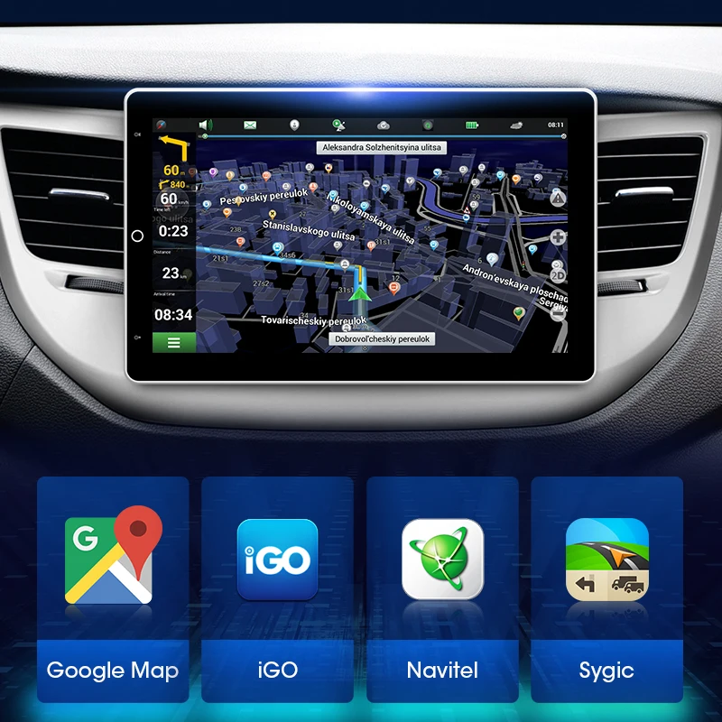 Srnubi Radio Multimedia Universal para Auto con Android Carplay de 10 Pulgadas, Reproductor 2Din con Pantalla IPS, Estéreo para Auto, Navegación GPS 4G, DSP, Pantalla Dividida, Unidad Principal 4