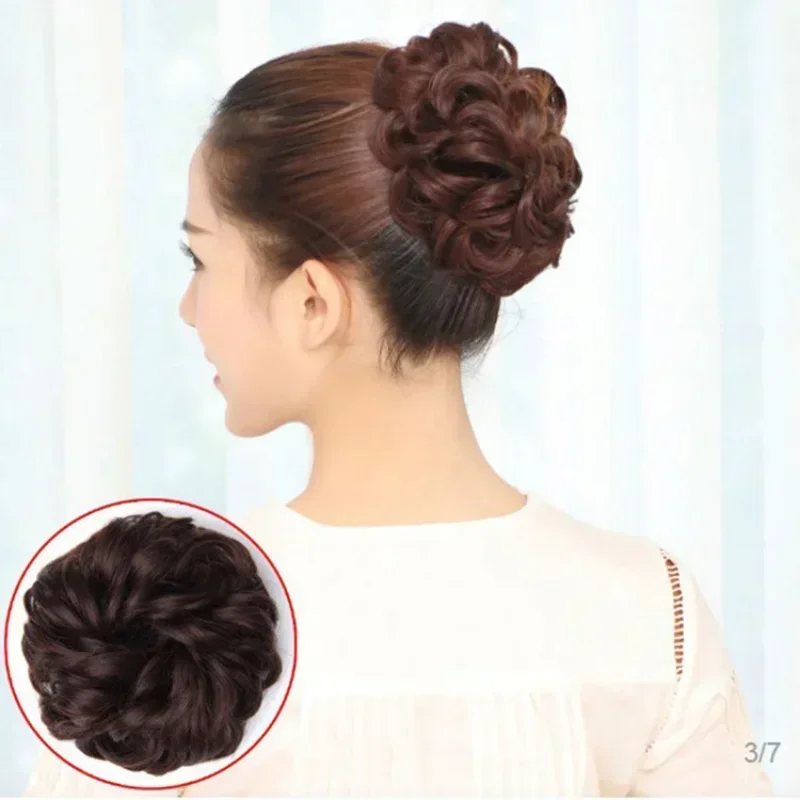 Fluffy Invisible Seamless Bun Natural Look Synthetic Hair Ring Fluffy Hair Decoration Women Girls Hair Tie Braiding Styling Tool 3