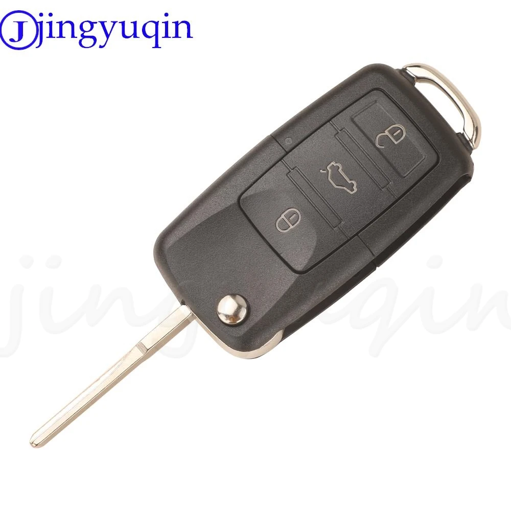 Jingyuqin 3-Button Remote Flip Key Fob with 434MHz ID48 Chip