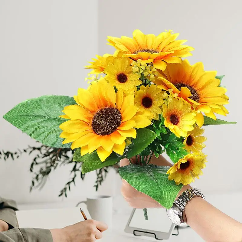 

Country Wedding And Home Decoration With Artificial Sunflower Sunflower Artificial Flower Handheld Bouquet Decorations