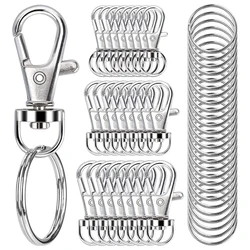 Deluxe Keychain Crafting Set: 50 - Piece Accessory Collection with Clips, Rings, and Lobster Claw Clasps (50PCS)