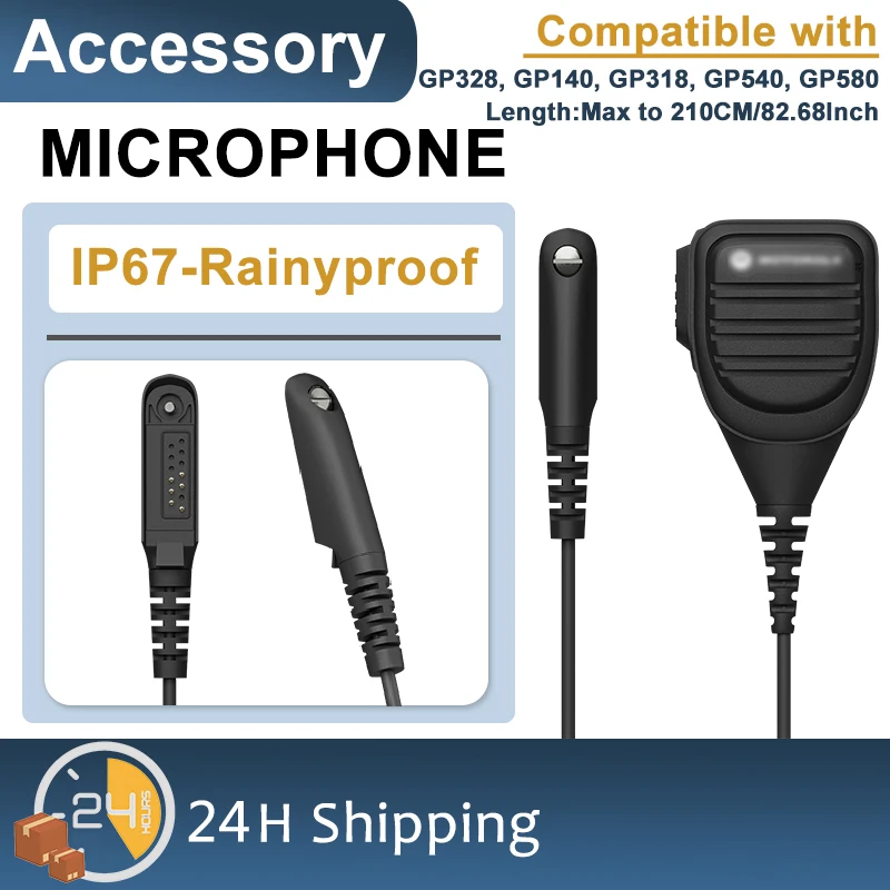 PMMN4021A Handheld PTT Speaker Microphone Compatible with Motorola GP328 GP338 G