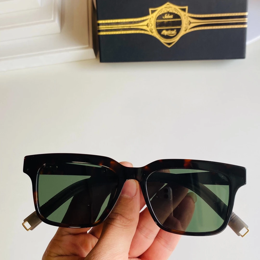 

Authentic Lancir LSA-702 DLX702 Acetate Tortoise Frame Men Women Sun Glasses Luxury Green Lenses Premium Male Couple Eyewear