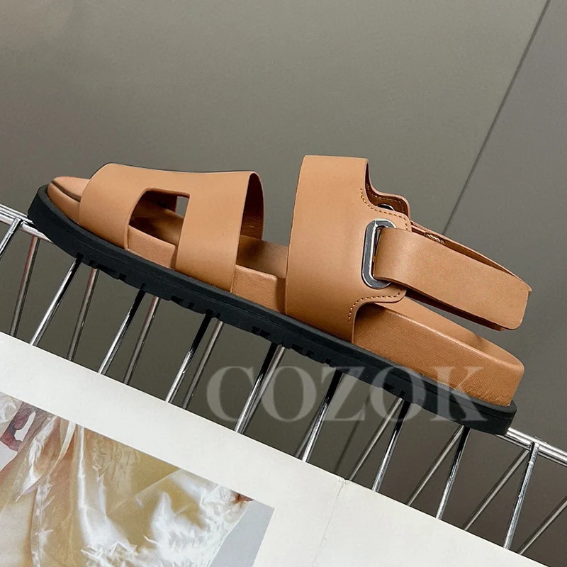 

New Women's Sandal Summer Genuine Leather Material Open Toe Design Platform Sandals High-Quality Simplicity Comfort Lovers Shoes