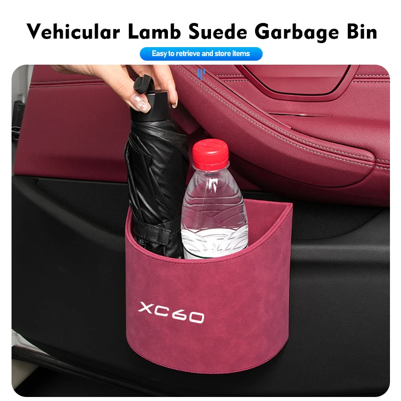 Car Seat Trash Can Hanging Auto Dust Garbage Box Accessories For Volvo V40 V50 V60 V70 V90 XC40 XC60 XC70 XC90 S60 S80 S90