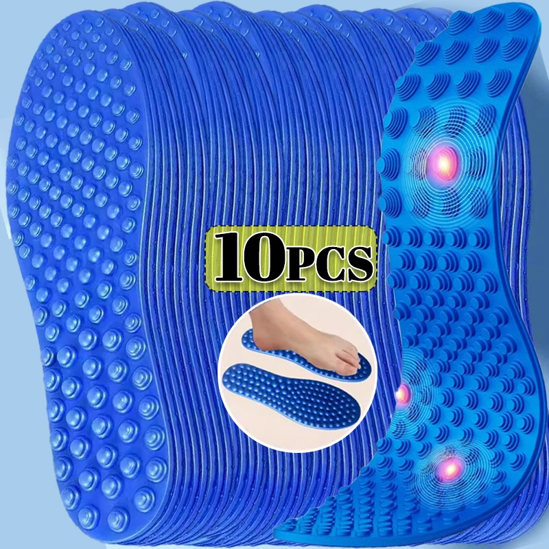 5pairs Unisex Massage Point Insoles Foot Acupressure Enhanced Magnetic for Pain Relief Insoles Soft Sports Casual Shoes Sole