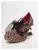 Bling Rhinestone Round Toe Women Pumps Shoes Strange With Panda High Heels 9.5CM Lace Up Design Marry Jane Shoes 2