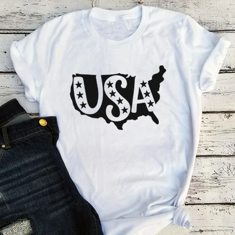 

USA 4th of July T Shirt Vintage America Women Clothes Patriotic Shirts Fourth of July Tee July 4th Vintage Clothes L