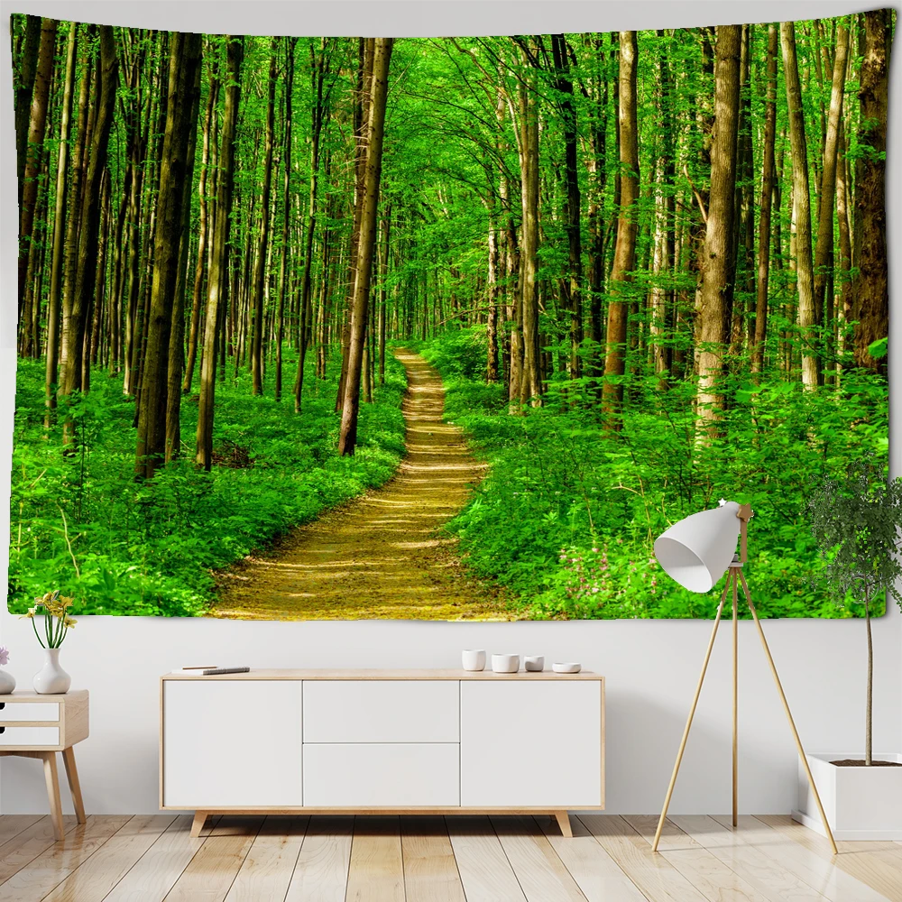 

Natural Forest Scenery Printed Large Wall Tapestry Cheap Hippie Wall Hanging Bohemian Wall Tapestries Mandala Wall Art Decor