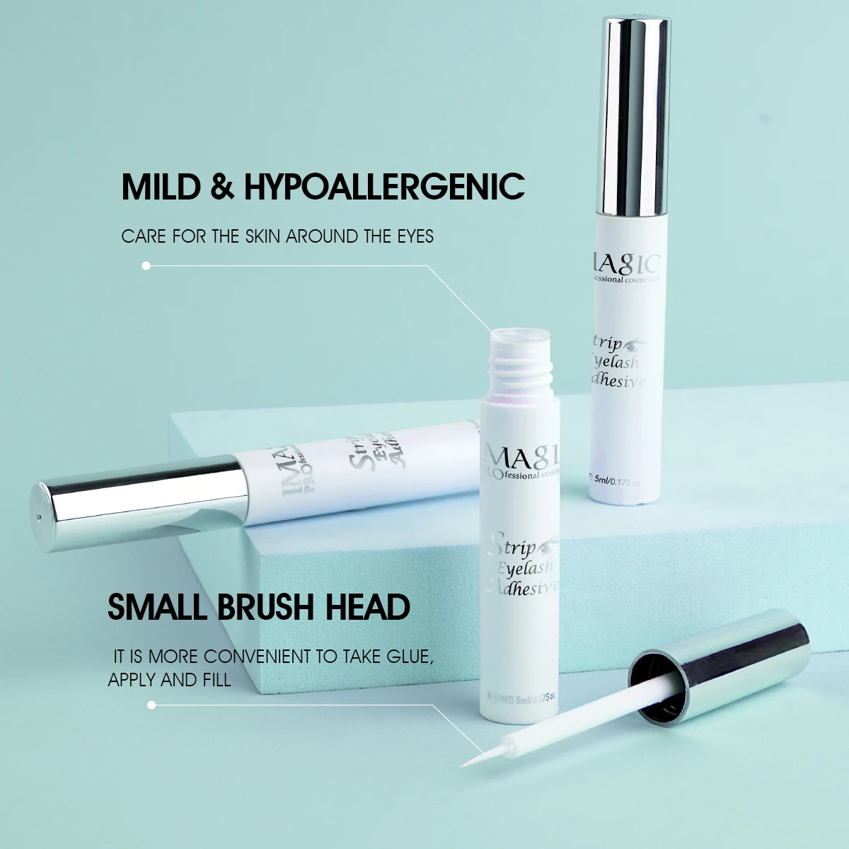 IMAGIC 5ML New False Eyelash Glue Primer Waterproof Long Lasting Quick Dry Extension Easy Remover pegamento pestañas Makeup Tool 3