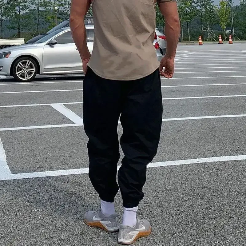 New Men's Sport Pants Loose Fit Training Trousers Thin Quick Dry Elastic Cuffed Running Autumn Long Pants Fitness Sweatpant