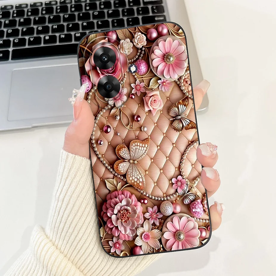 Cute Cat Grid Pattern Soft TPU Phone Case - Stylish Protective Back Cover in Black