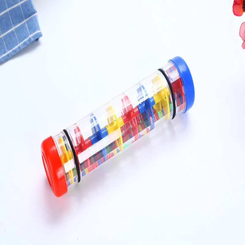 Montessori Wooden Toys Rain Rattle Stick Rainbow Hourglass Educational Sound Rainmaker Simulated Raining Sound Kids Sensory Toys 4