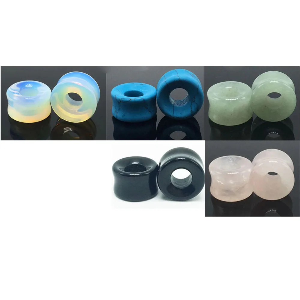 Leosoxs Stone Ear Plug Tunnels Ear Piercing Expander 4-25mm Ear Plugs Gauges Ear Stretcher Fashion Jewelry Piercing Set