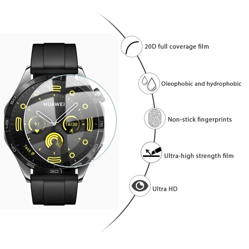 Premium 3-Pack Tempered Glass Screen Protector for Smartwatch - Durable Protective Film Accessory