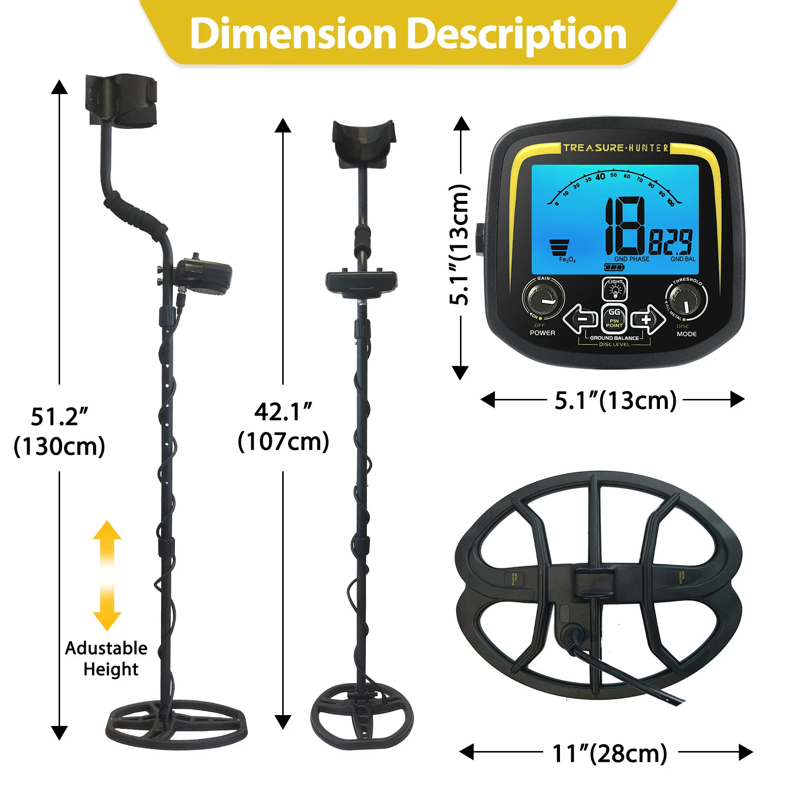 GX850 Underground Metal Detector Pinpoint Positioning IP68 Waterproof Coil Portable Gold Finder Detector for Treasure Search