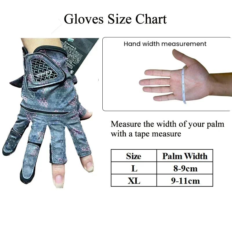 Gamakatsu Fishing Gloves for Men Anti Slip Summer Sun Protection Gloves Breathable 3 Finger Cut Fly Fishing Accessories