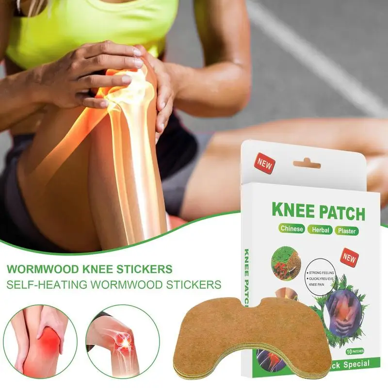 Knee Pain Relief Patches Knee Relief Patch 10 Patches Wormwood Hurt Relief Patches Knee Patch Paste Back Hurt Heat For