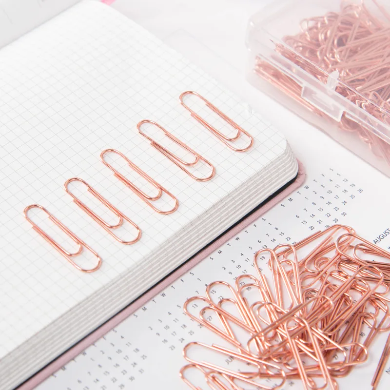 

Metal Plating Rose Gold Special-Shaped Paper Clip Clip Box Office Stationery Paper Clip