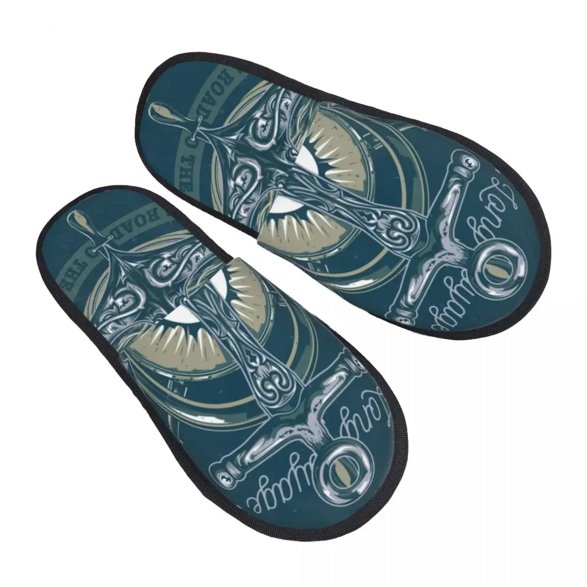 

Retro Vintage Nautical Anchor Guest Slippers for Hotel Women Custom Print Sailor House Slipper