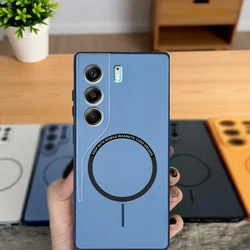 Magnetic Silicone Hard Back Phone Case - Colorful Protective Cover for Tecno Camon 40 Pro 4G (XCK blue)