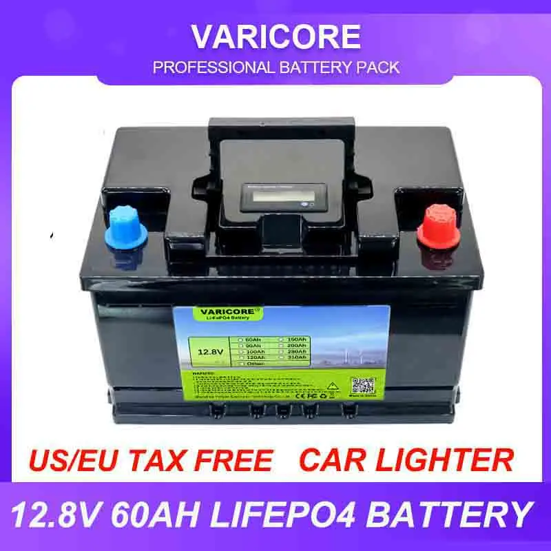 12v 80AH 4s LiFePO4 Battery 12.8V Lithium Iron Phosphate RV Cycles Inverter  Car lighter Batteries 14.6V 10A Charger Tax Free