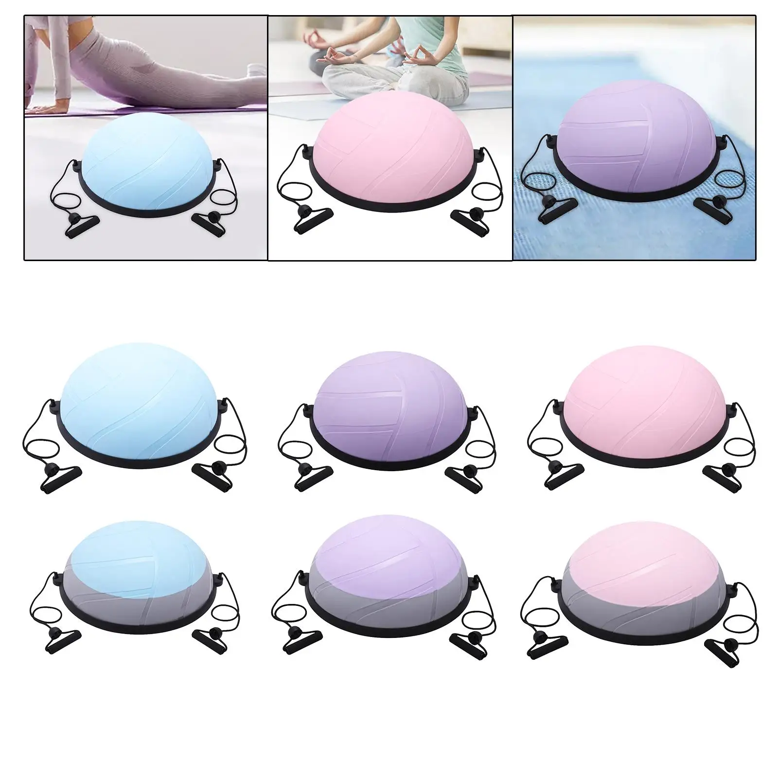 Balance Ball Nonslip Half Exercise Ball for Gymnastic Full Body Workout Home