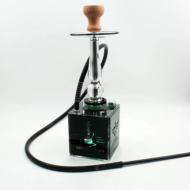 ArabianHookahFullSetAcrylicLEDLightShishaSinglePipeNarguile