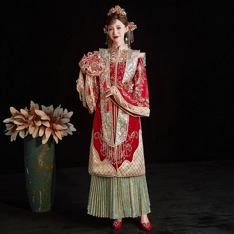 Ming Dynasty Hanfu Wedding Dress Chinese Wedding Dress Phoenix Xiuhe Spring Plus Size 5XL 6XL