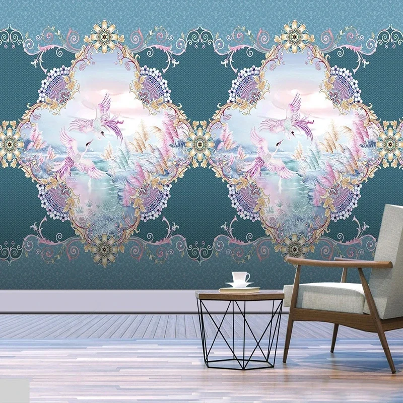 Custom 3D Mural Wallpaper Hand-Painted Peacock Pattern Seamless Splicing Bedroom Background Wall Covering Tapety Art Home Décor