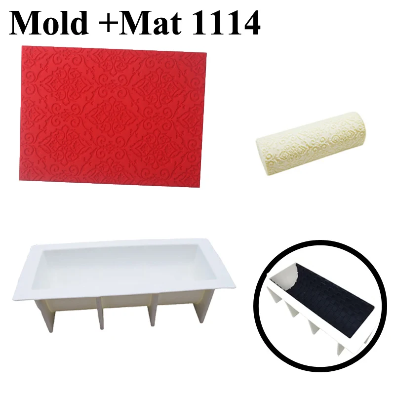 Silicone Baking Mats Set with Cake Decorating and Fondant Molds - Versatile Dessert Bakeware Collection