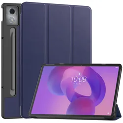 Premium Magnetic Tri - Folding PU Leather Stand Cover - 12.7 Inch Tablet Case for Lenovo Idea Tab Pro (Dark blue)