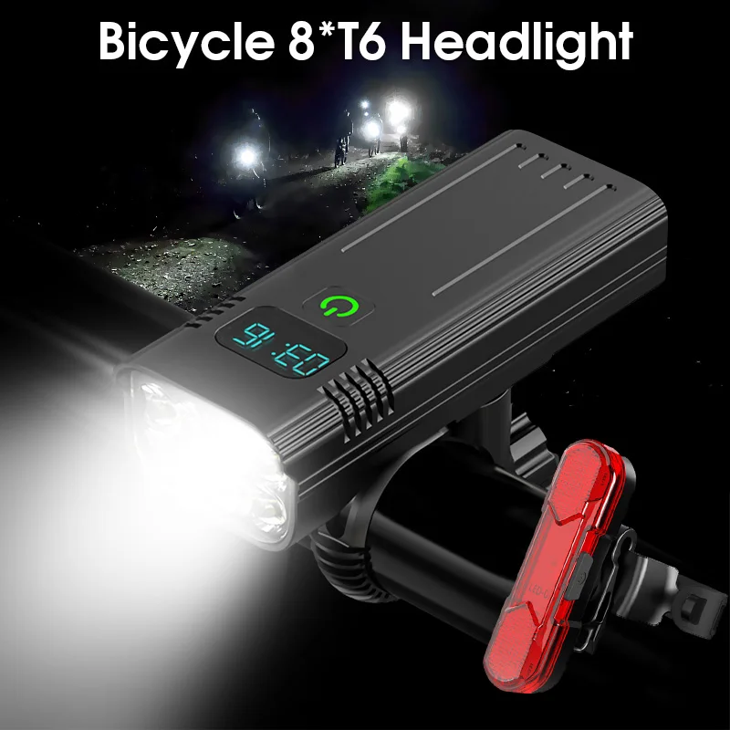 10000mAh Bike Light 6000 Lumens Bike Headlight T6 LED Super Bright
