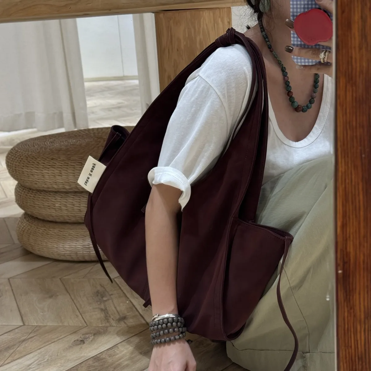 Brown Suede Women's Large Capacity Commuter Shoulder Bag Vintage Autumn Winter Tote Bag Versatile Handbag Commuter Bag